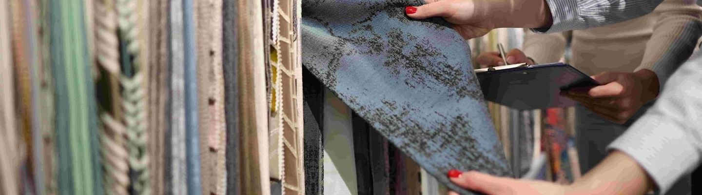 Woollen yarn spools on spinning machine in a textile factory.