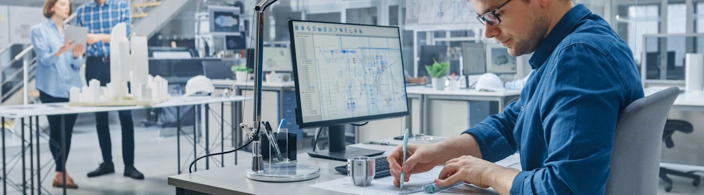 An Architecture student doing interior designs of a building.