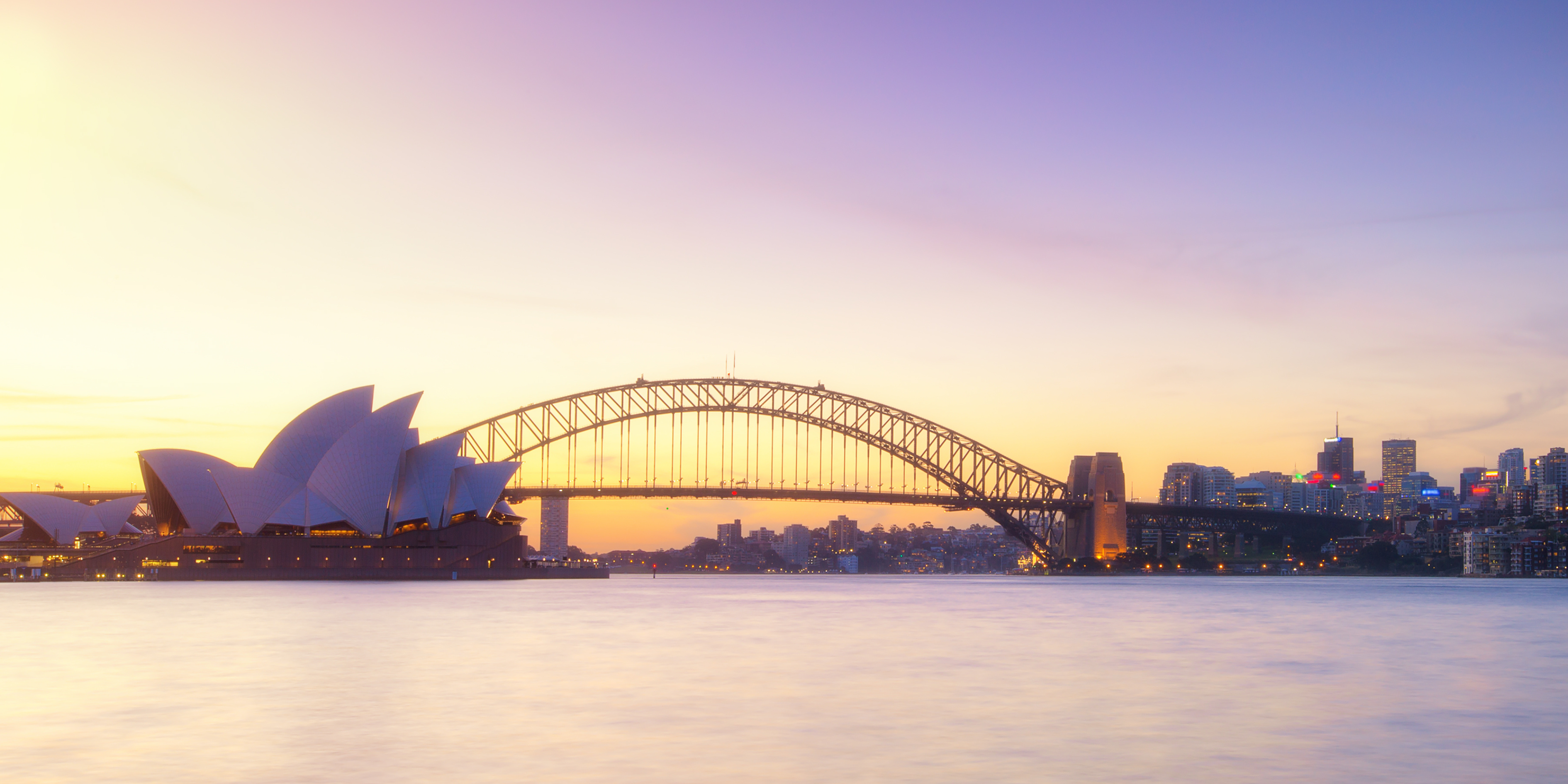 Sydney Opera House by the end of Sydney harbour bridge