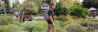 A male student walking