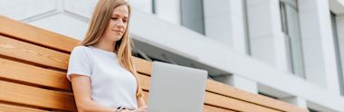A women working with her laptop