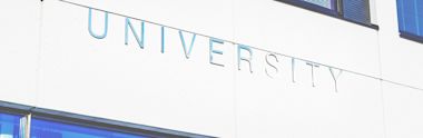 A board showing: "University"
