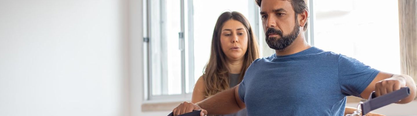 A trainer giving instructions