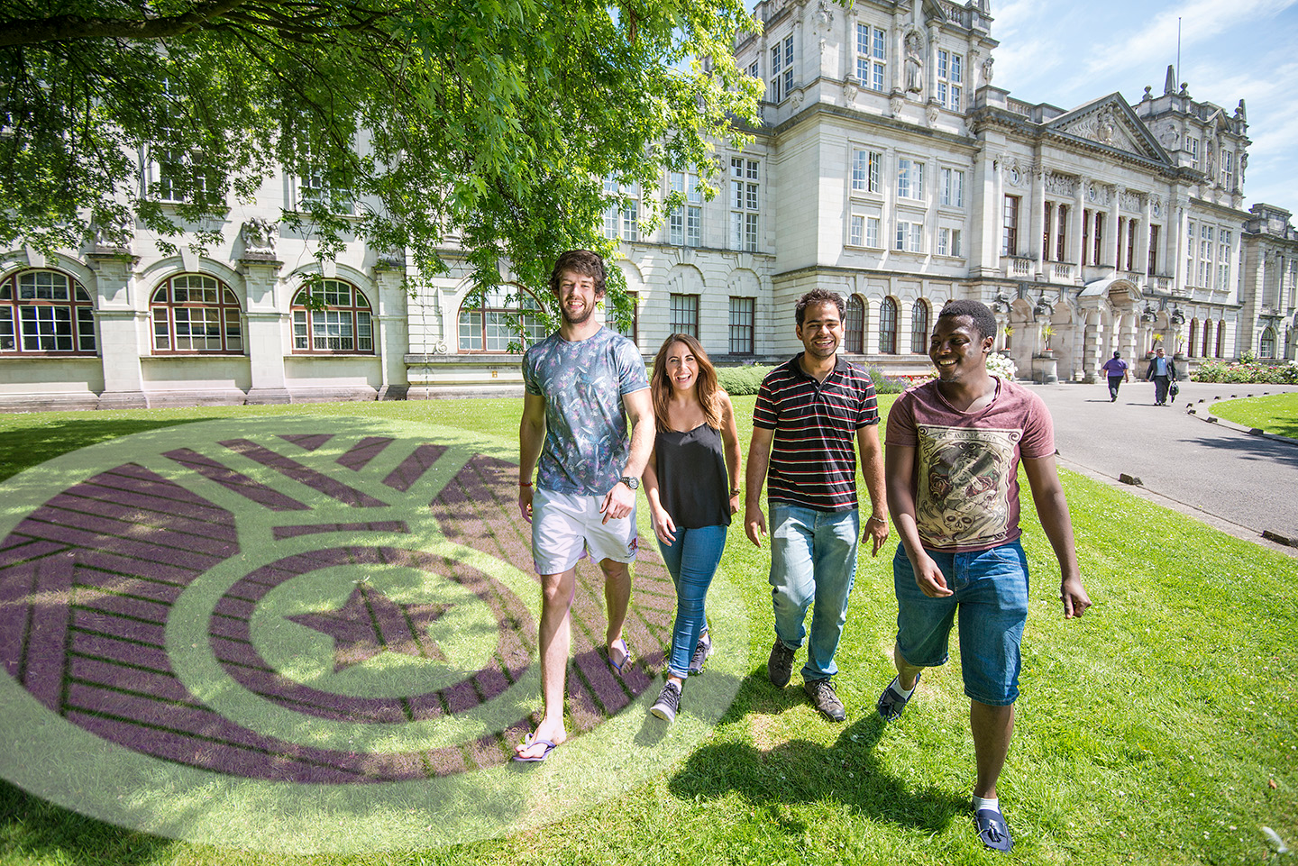 living in cardiff, guide to live in cardiff, Cardiff university campus with students walking
