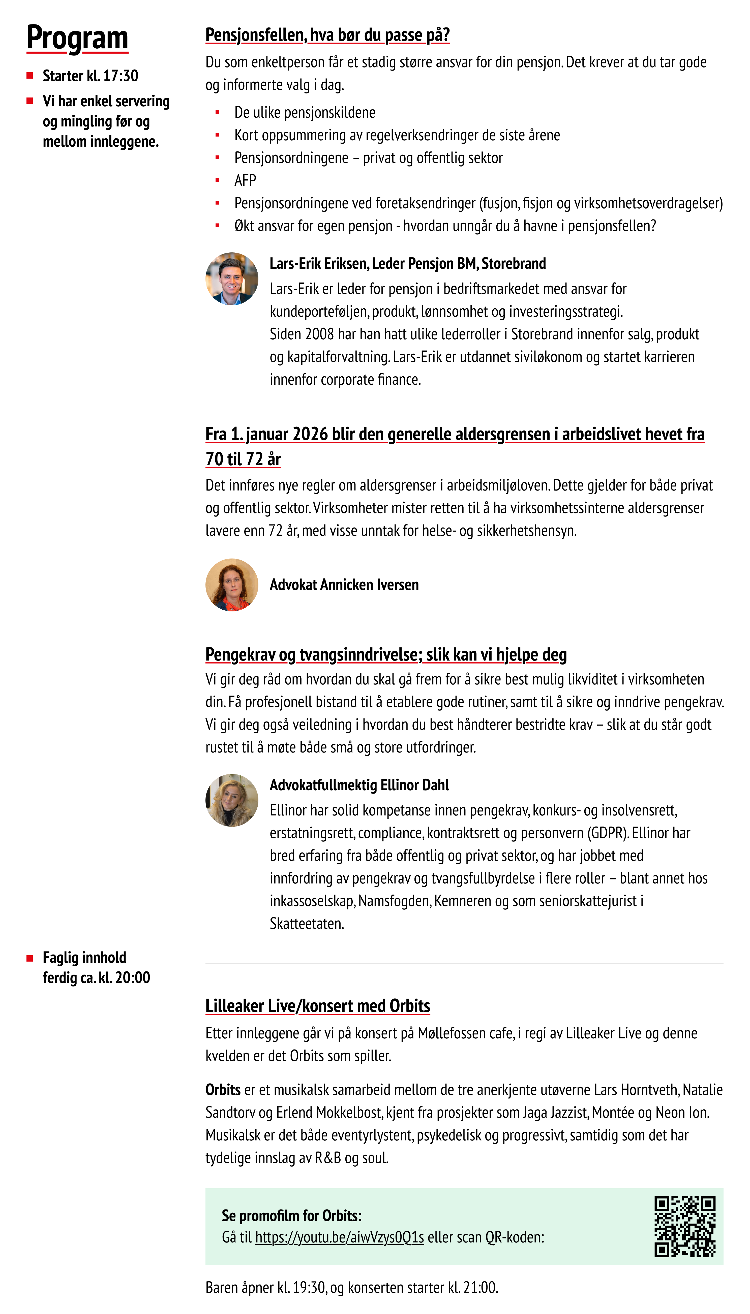Lovende Event Program