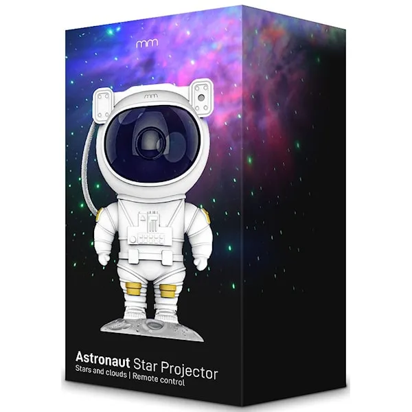 Astronaut Laser Projector er en kompakt og allsidig enhet som lar deg bringe skjønnheten til galaksen inn i ethvert rom. Den har 8 fantastiske tåkeeffekter, glitrende stjerner og justerbare innstillinger som lar deg skape en personlig og avslappende atmosfære.
