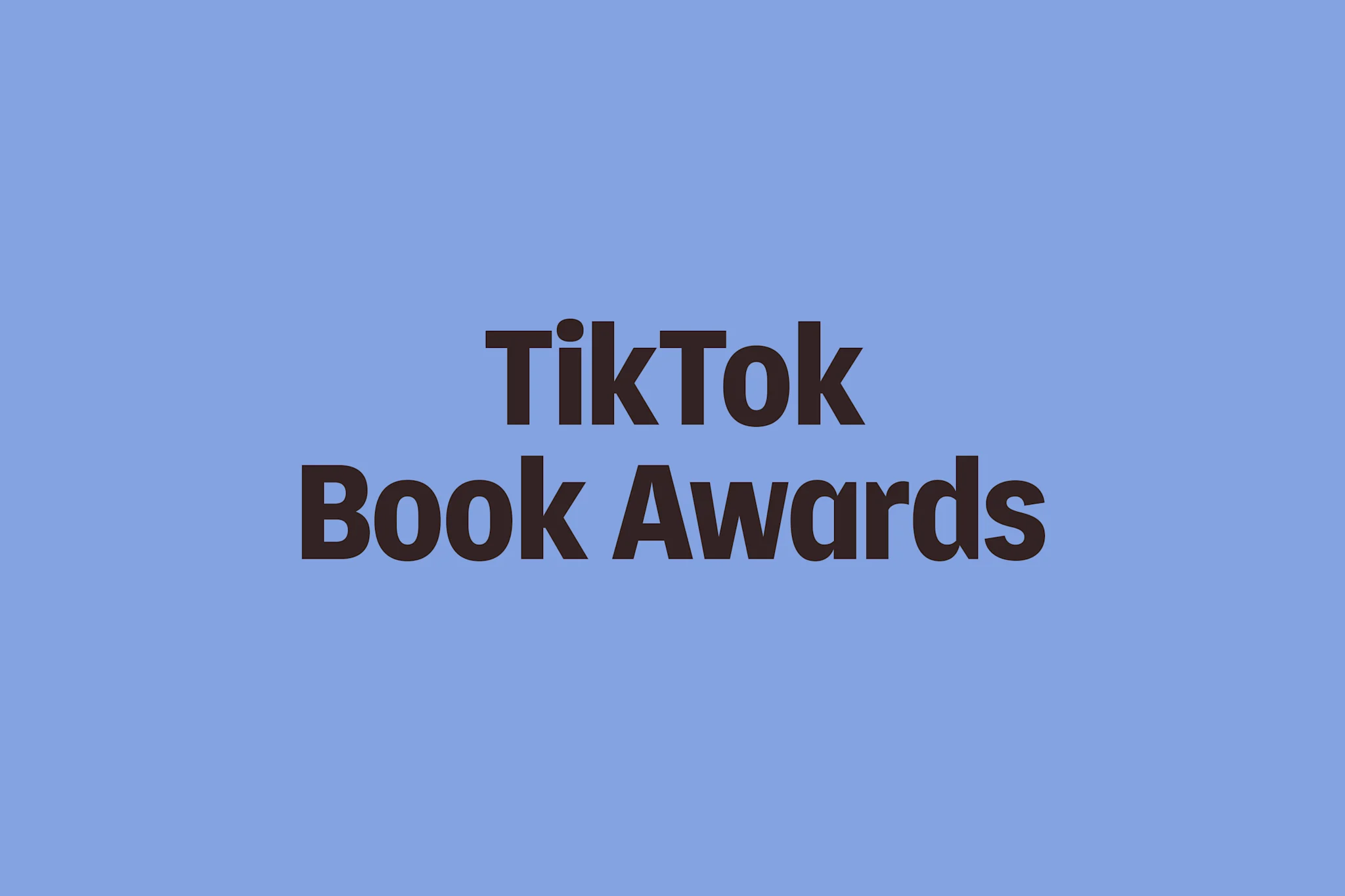 Text med orden 'TikTok Book Awards' på en blå bakgrund.