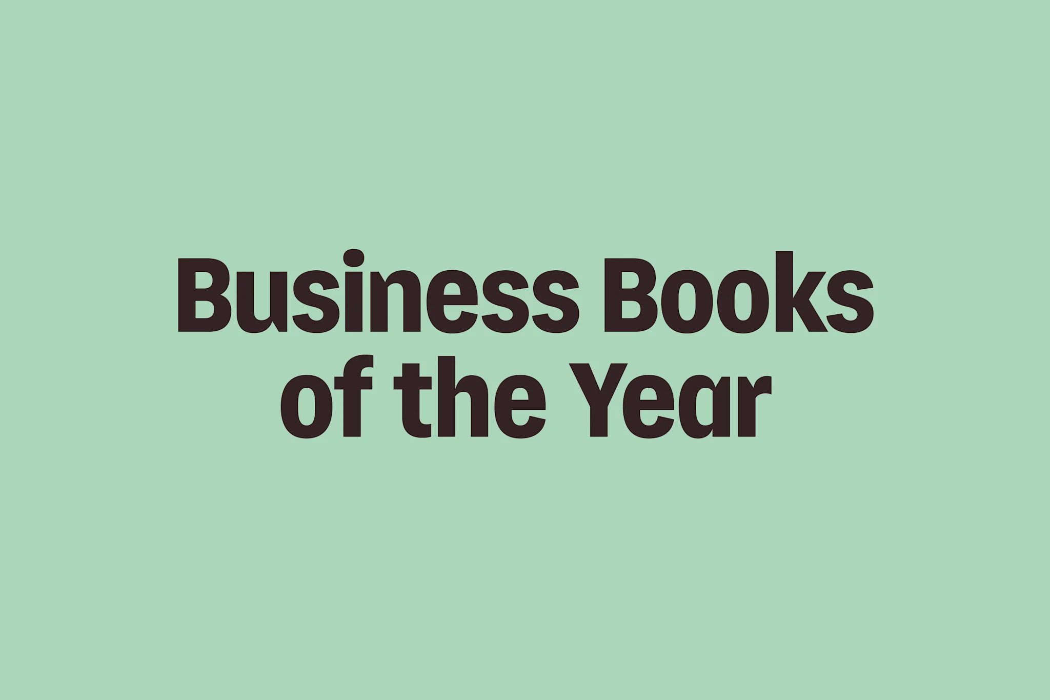 Business Books of the Year