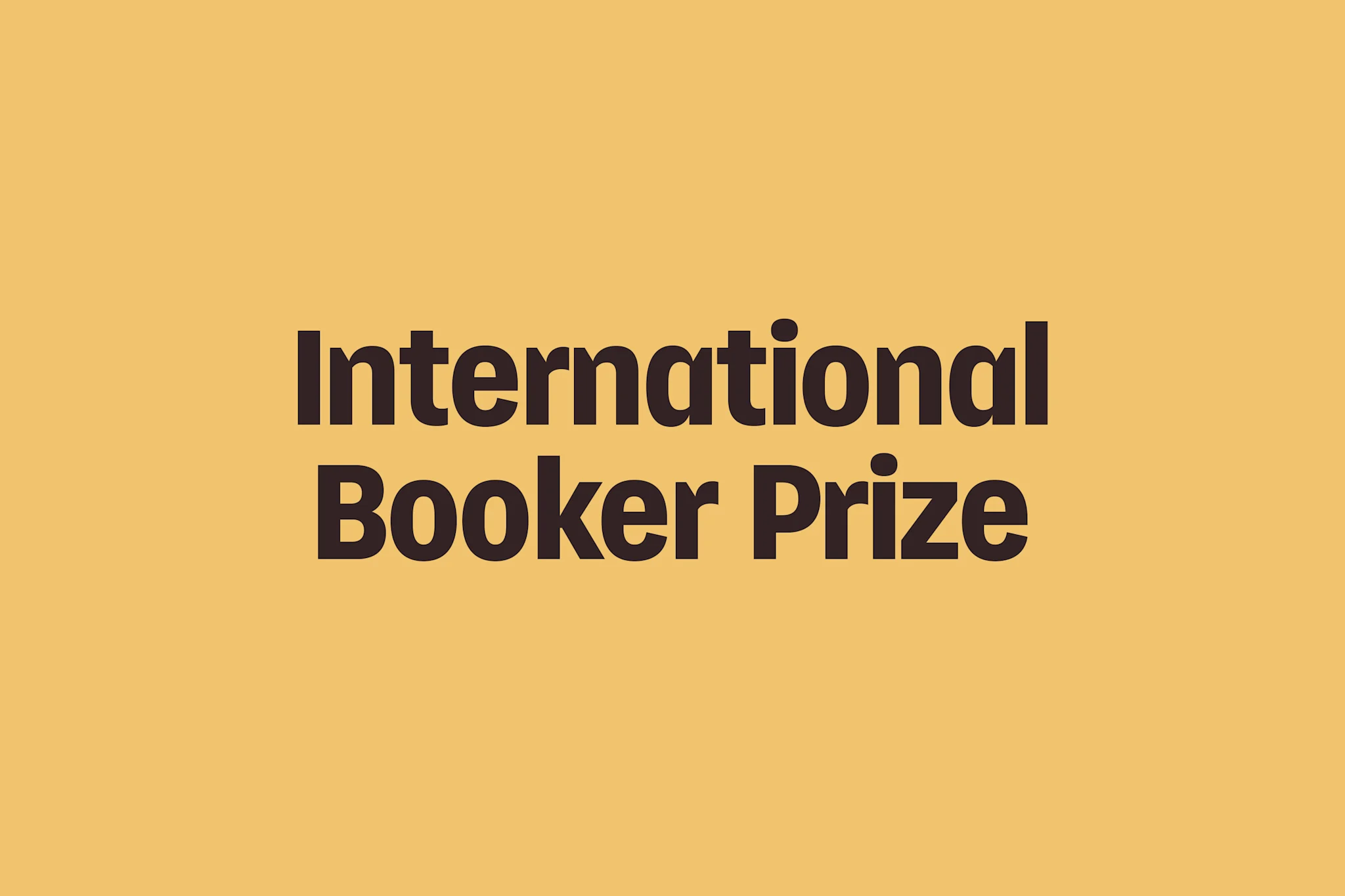 The International Booker Prize