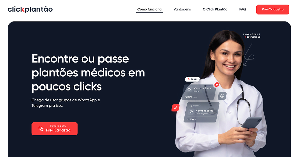 Captura de tela click plantão