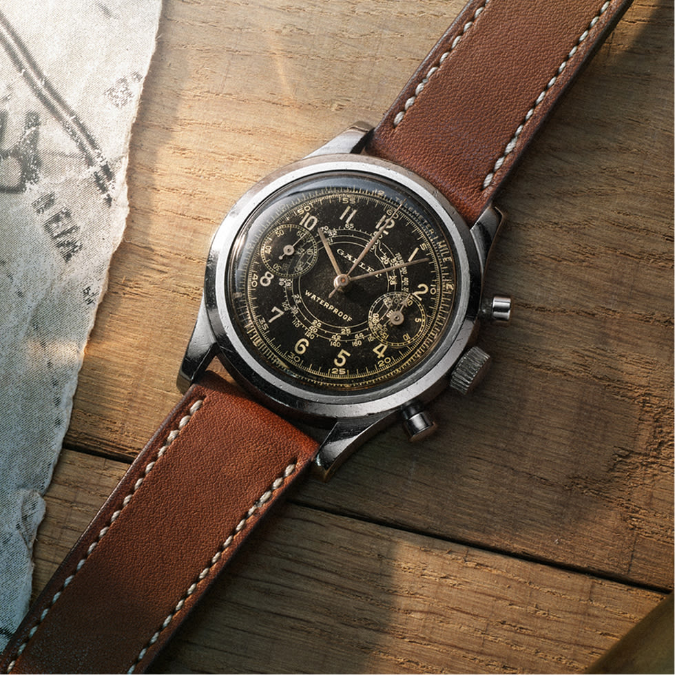 Vintage Gallet MultiChron Clamshell chronograph