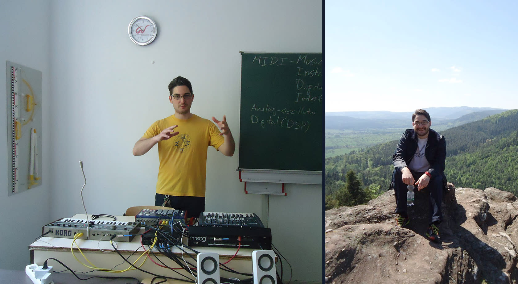 Luke teaching a class in Germany (left) | Luke visiting the town of Saverne in France (right)