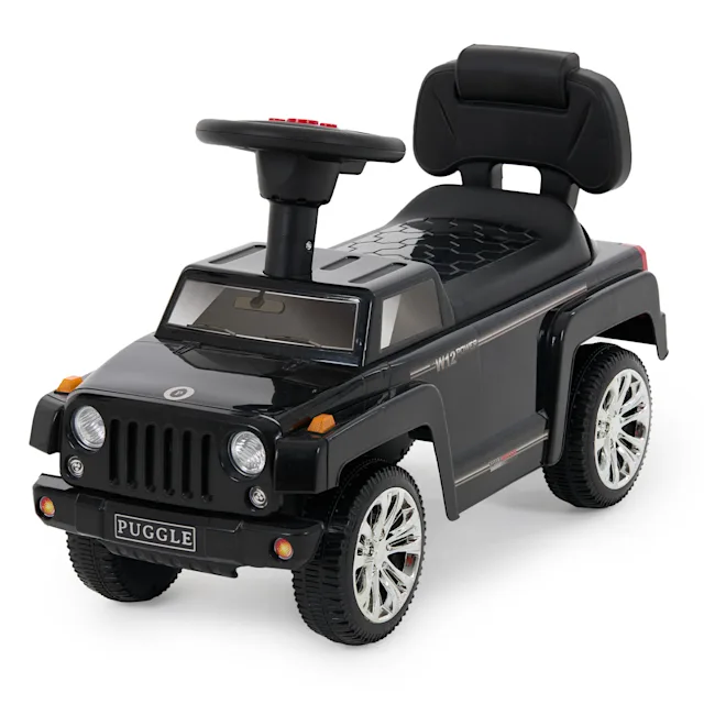 Puggle Elite Sport 2-in-1 Musical Ride on Car - Black (18 Months - 6 Years)