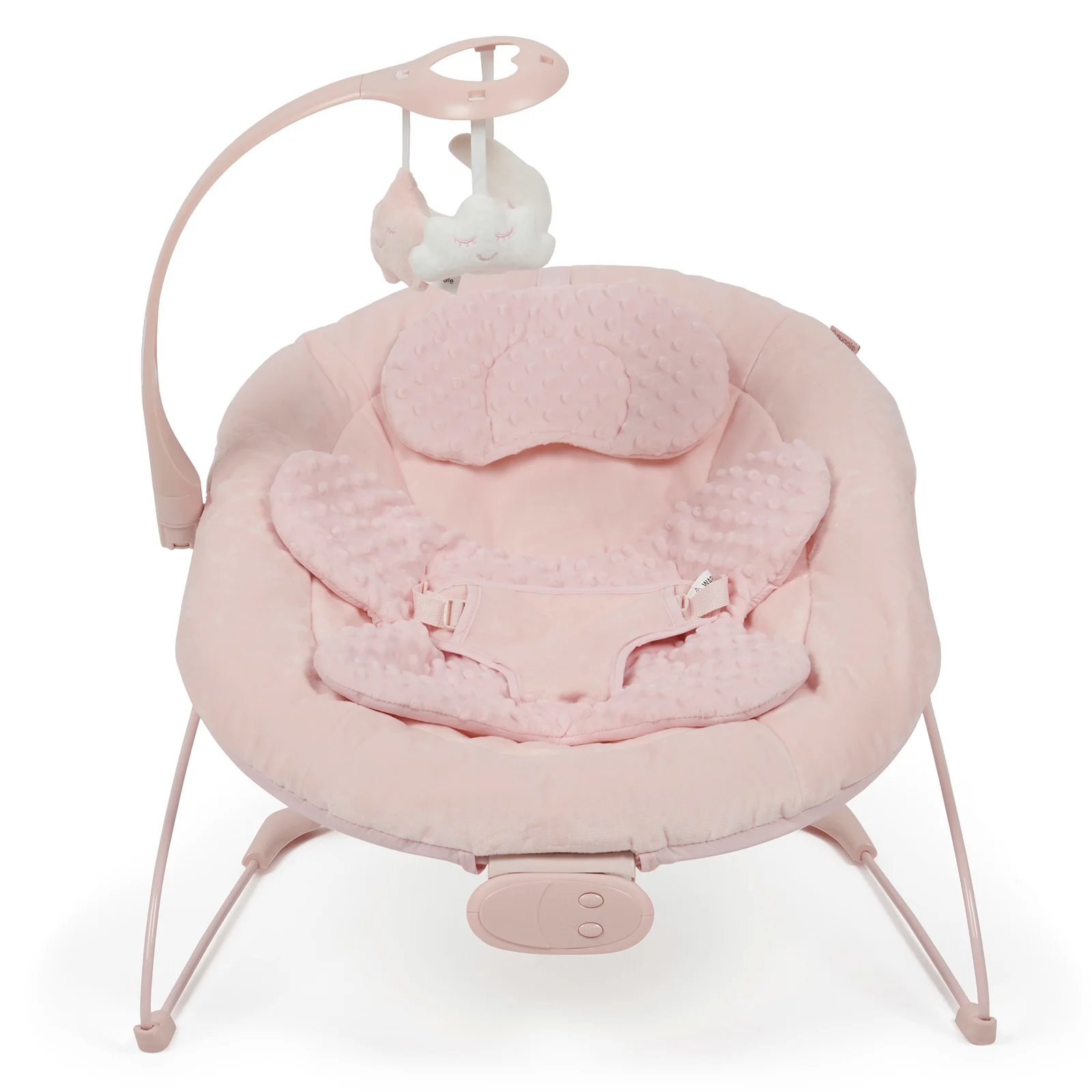 Puggle Comfy Snug Plush Music & Vibration Bouncer - Rose Pink