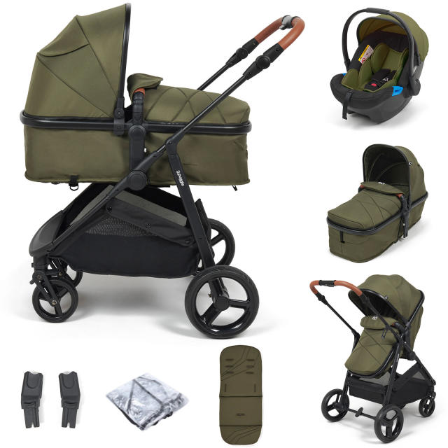 Puggle Monaco XT 2-in-1 Pushchair With Adjustable Handle Travel System - Forest Green