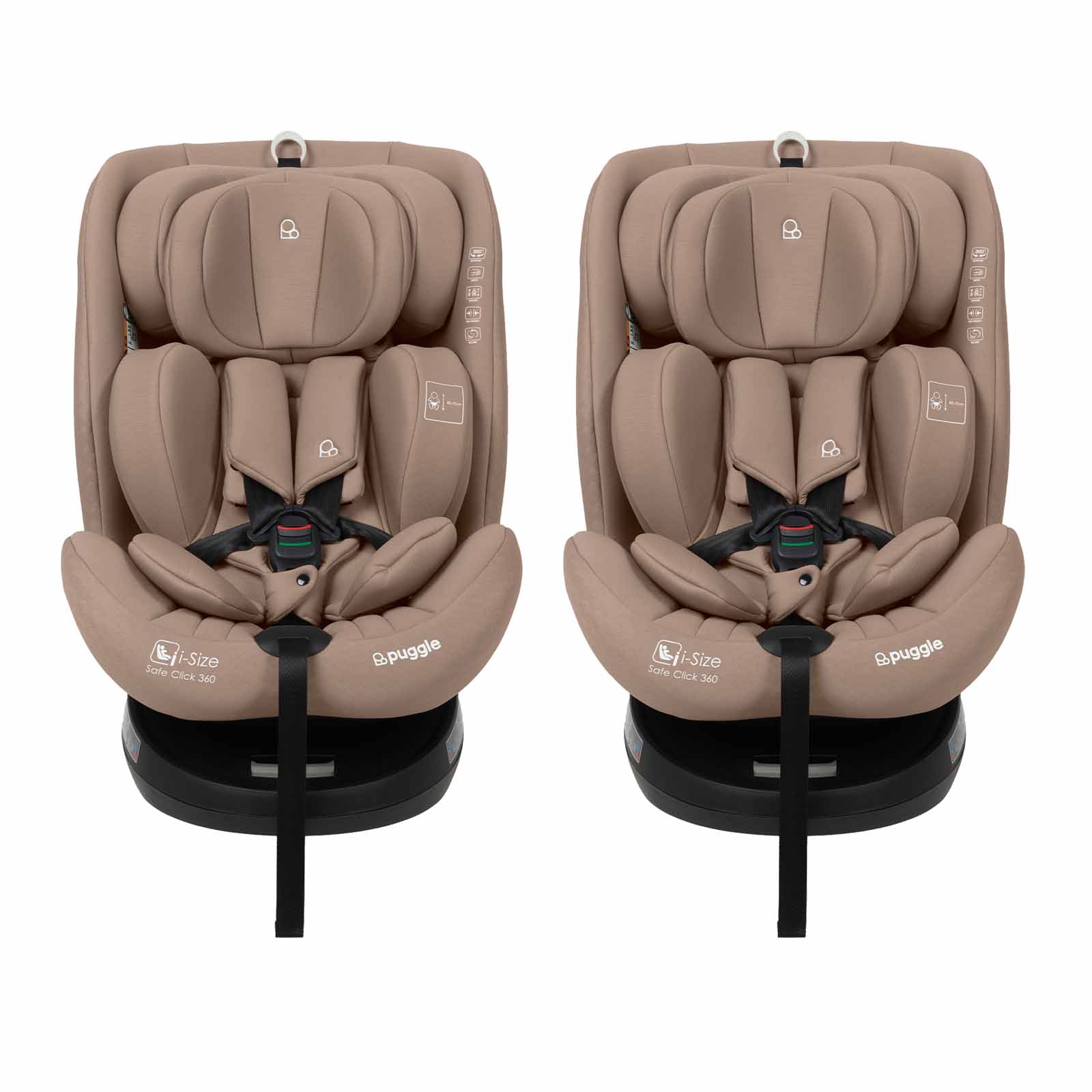 Safe Click i R129 40 150cm 360 Rotate Eco ISOFIX Car Seat 2 Pack Truffle