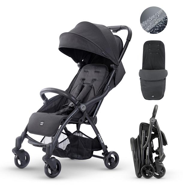 Black stroller with footmuff hotsell