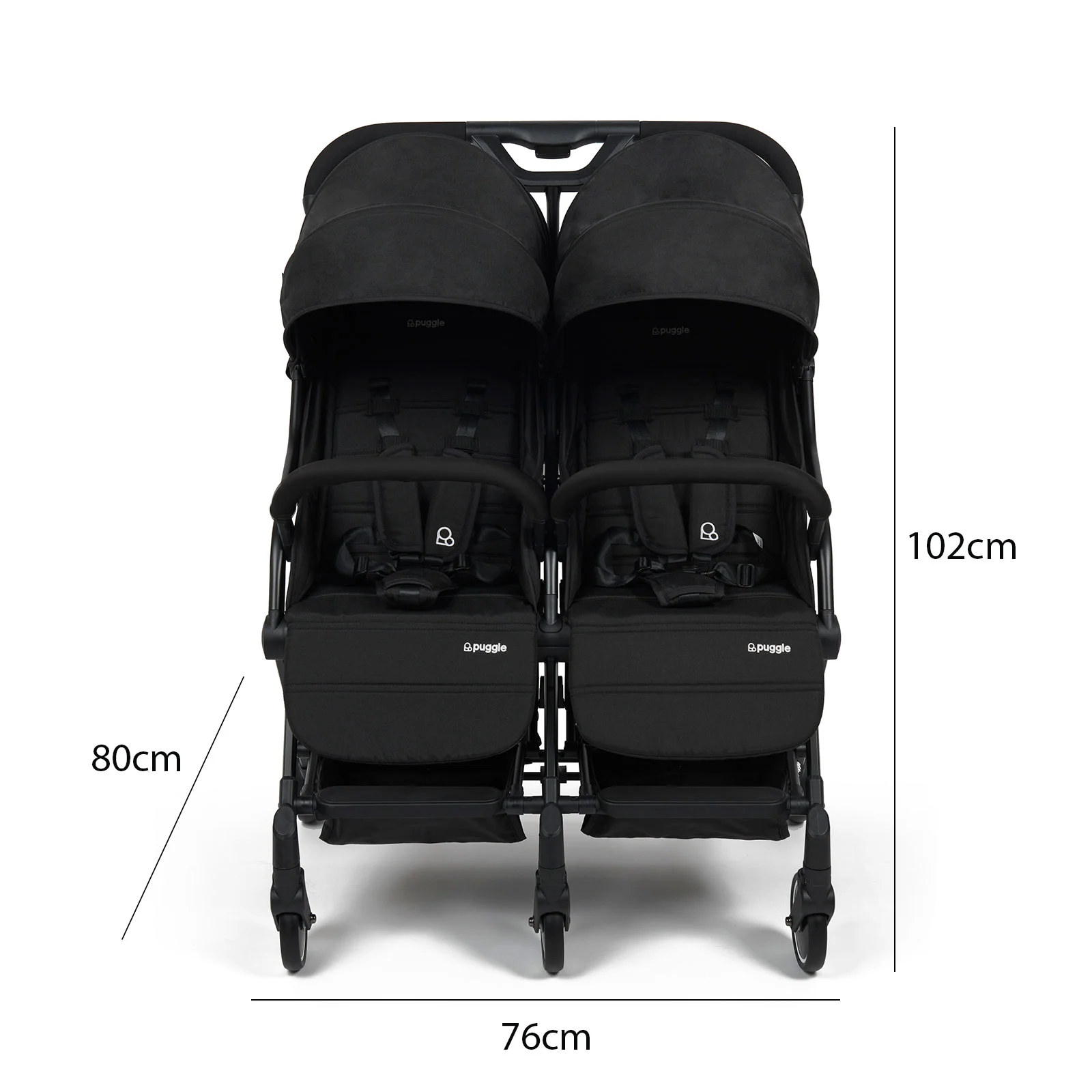 Puggle City Traveller Light Weight Compact Fold Twin Pushchair