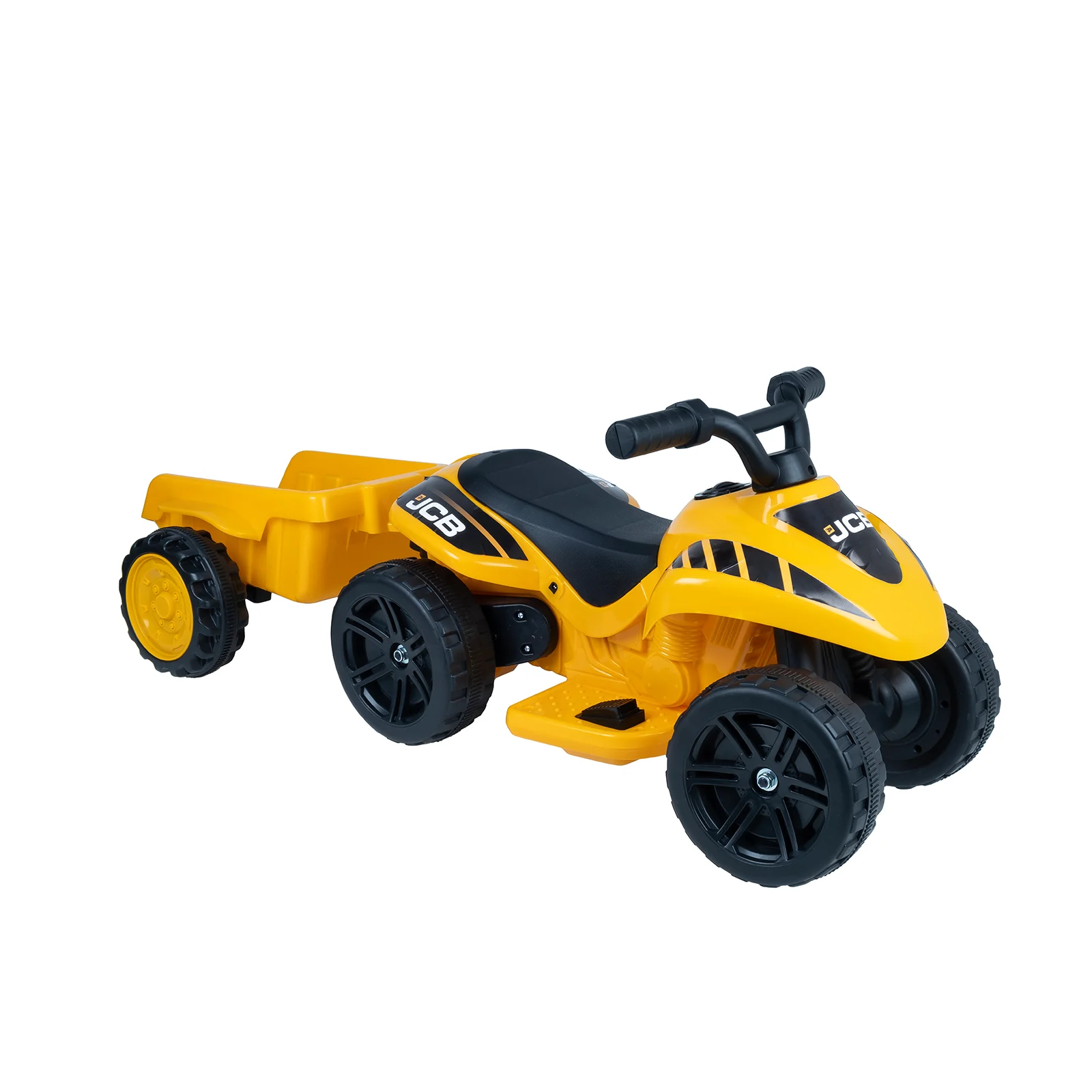 JCB Battery Operated Mini Quad Trailer Yellow 3 Years The Nursery Store