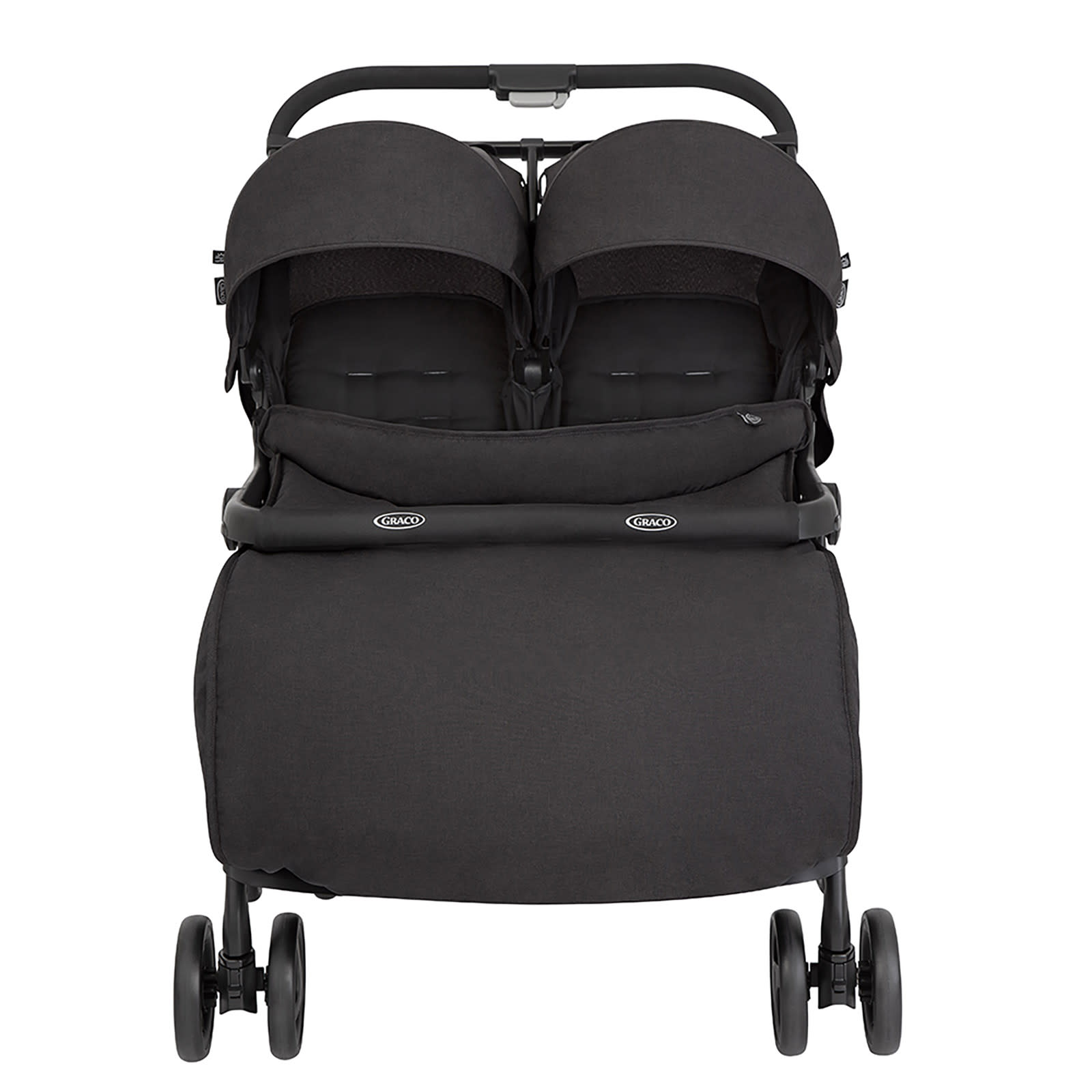 Graco Opia Twin Pushchair with Double Apron Rain Cover 2 Footmuffs Changing Bag Night Sky The Nursery Store