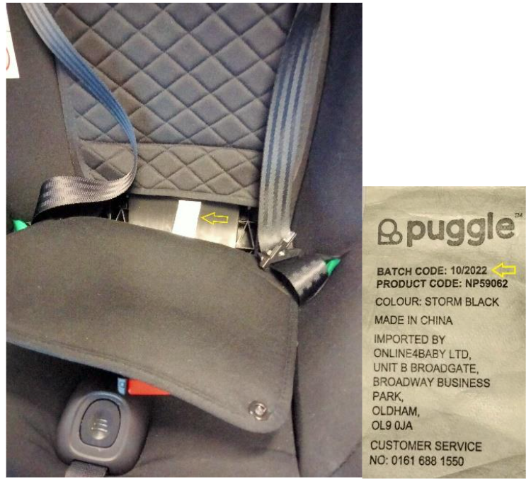 Product recall notice - Product recall - Puggle isize - NP59062 & NP59063 - how to locate your batch code - image