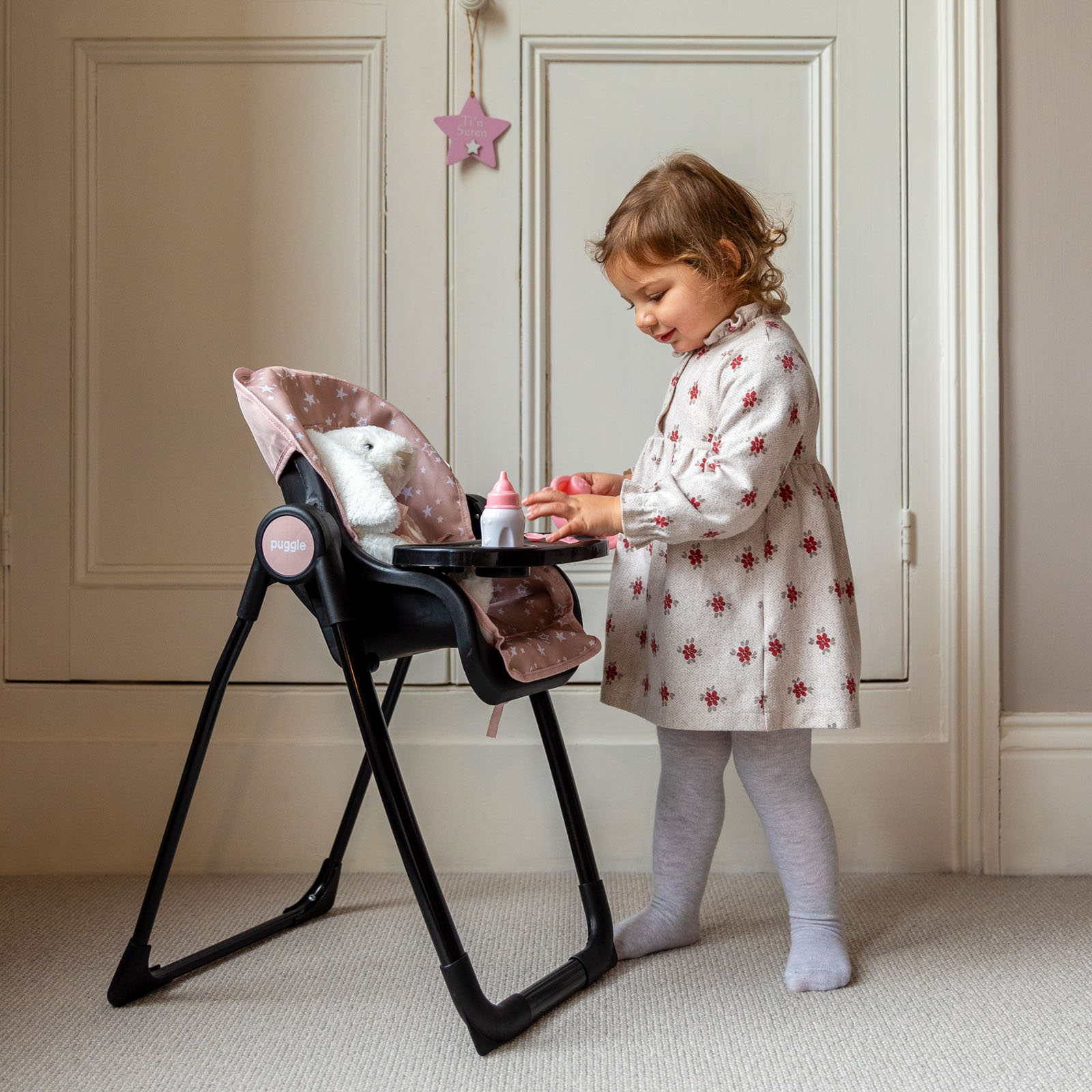 3 1 Feed N Play Dolls Highchair Car Seat & Swing Set Scattered Stars