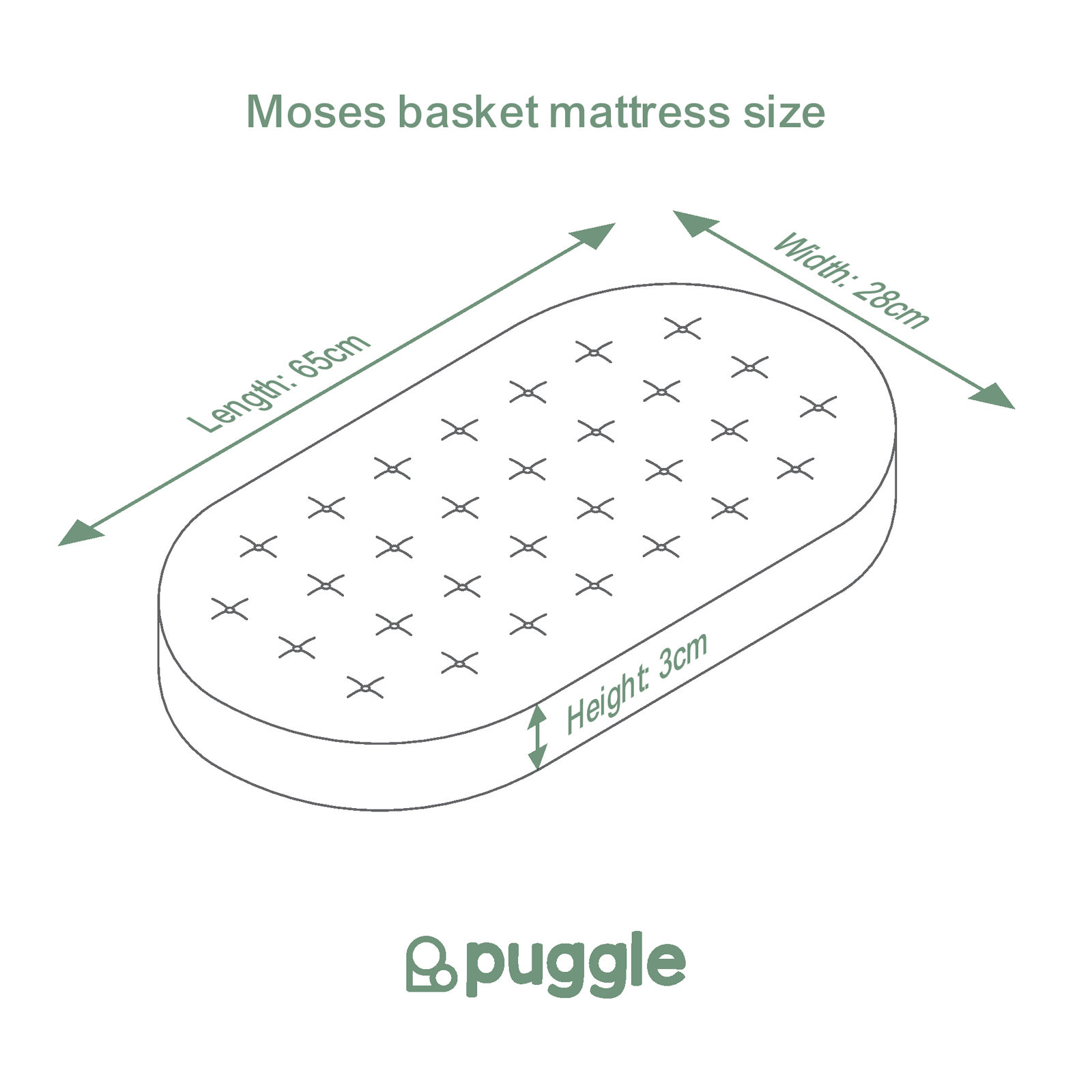 Moses basket mattress size on sale