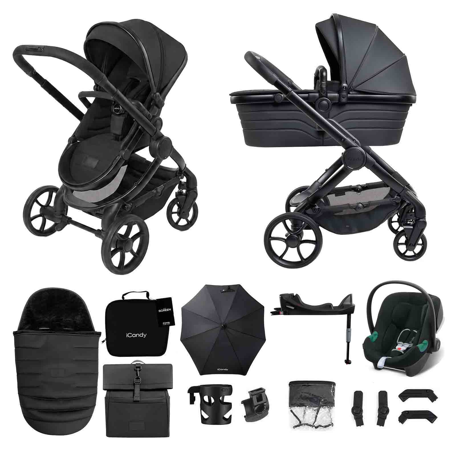 7 STUDIO Travel System Aton B2 Car Seat & Base 13 Piece Bundle Zenith