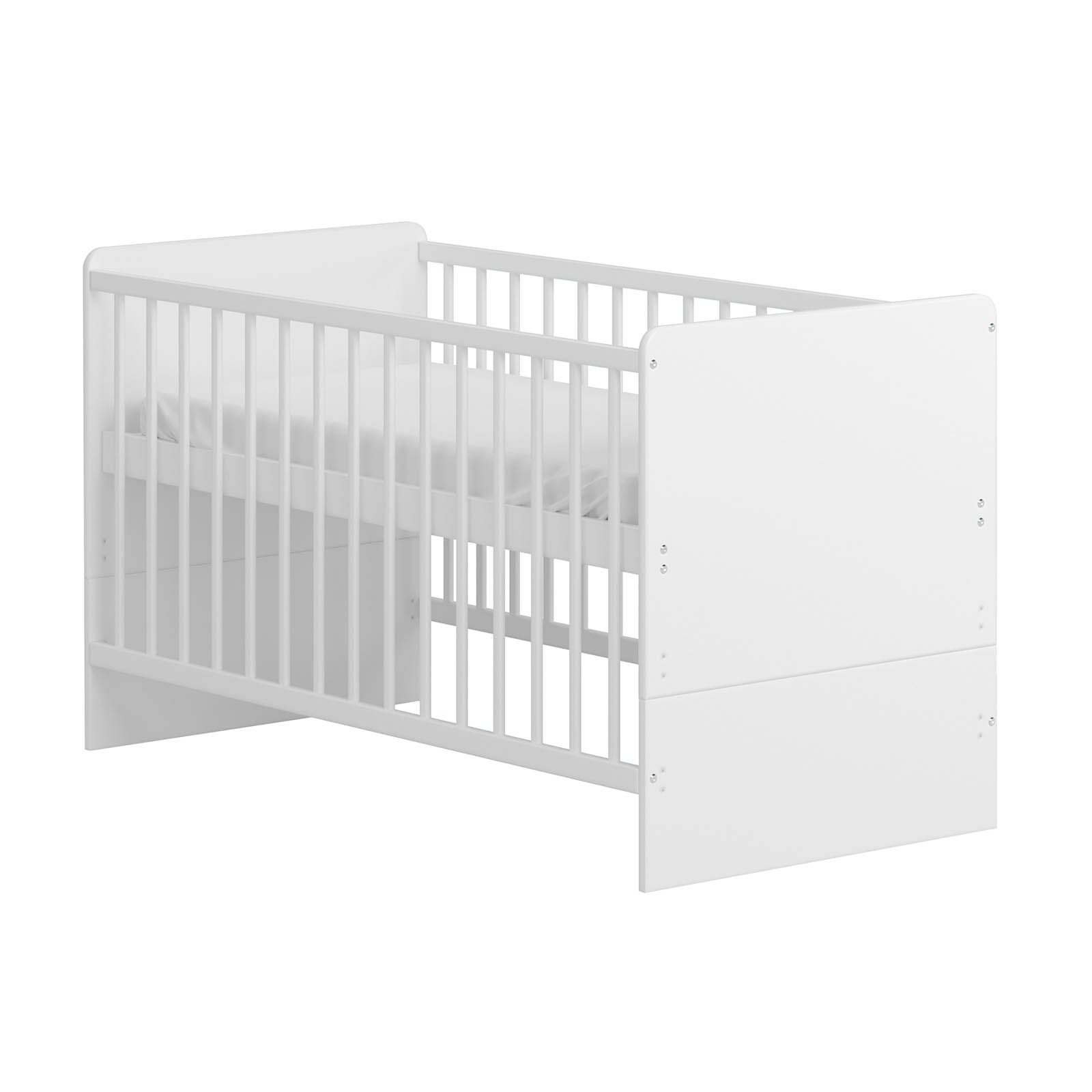 Little Acorns Portofino Cot Bed with Mattress - White | The