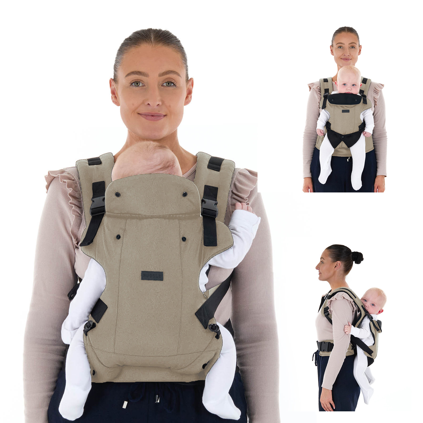 Puggle Easy 4-in-1 Baby Carrier With Bib - Truffle