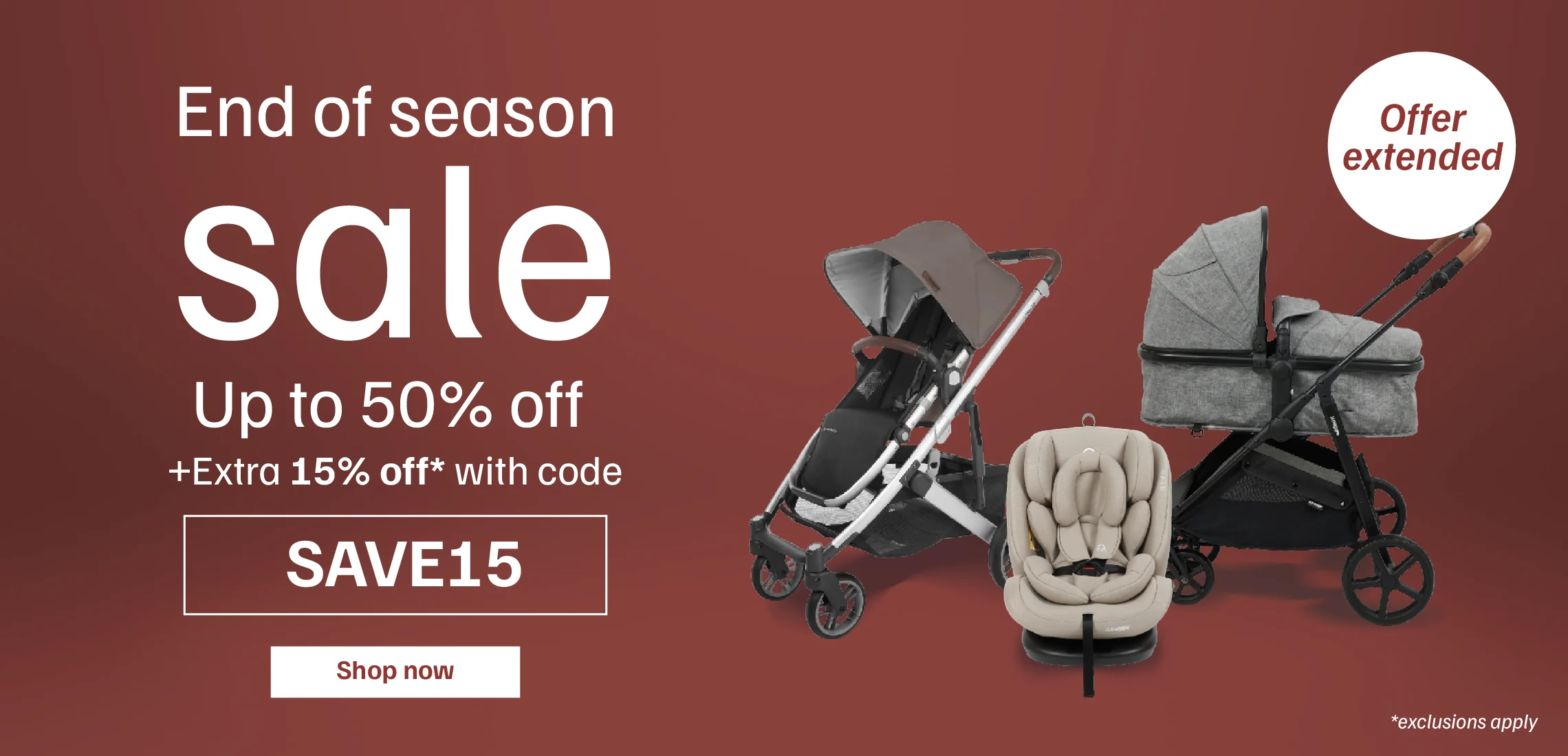 End of Season Sale - Up to 50% Off