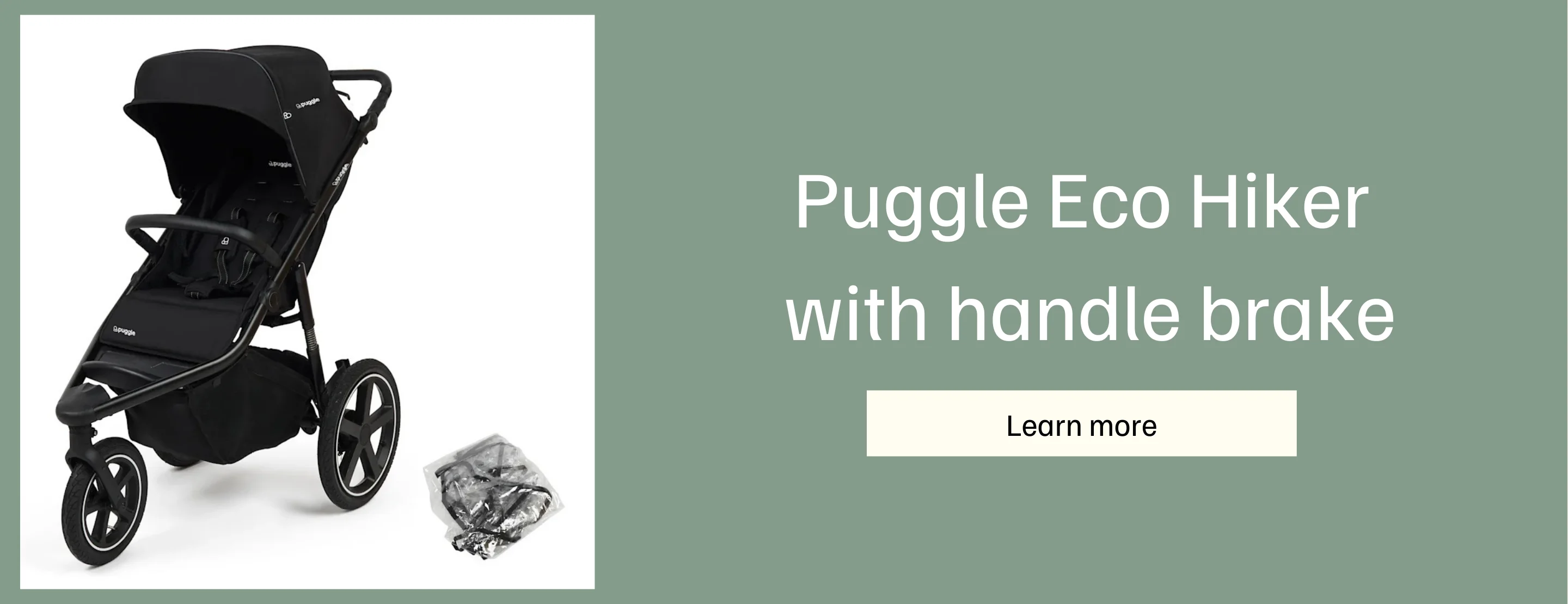 Puggle Eco Hiker 3-Wheeler pushchair in Obsidian Black