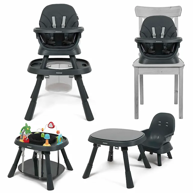 Puggle Snack & Play 7-in-1 Hi-lo Highchair - Anthracite