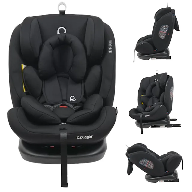 Puggle Lockton 360° Rotate Luxe Group 0+/1/2/3 Car Seat - Storm Black (0-12 Years)