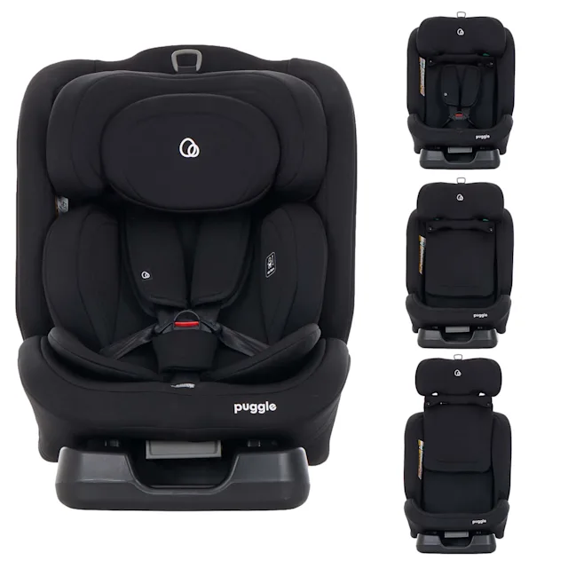 Puggle Grow Stages Comfort R129 40-150cm Car Seat - Onyx Black (0 -12 Years)