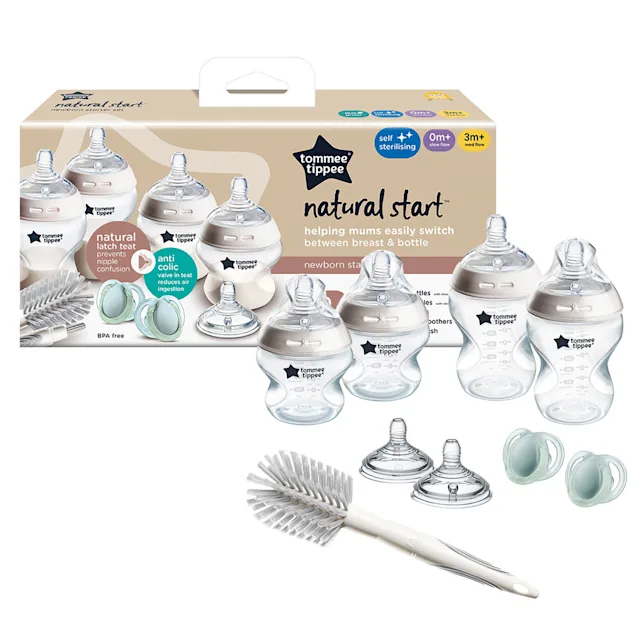 Tommee Tippee Closer to Nature Newborn Baby Bottle Starter Set - Clear