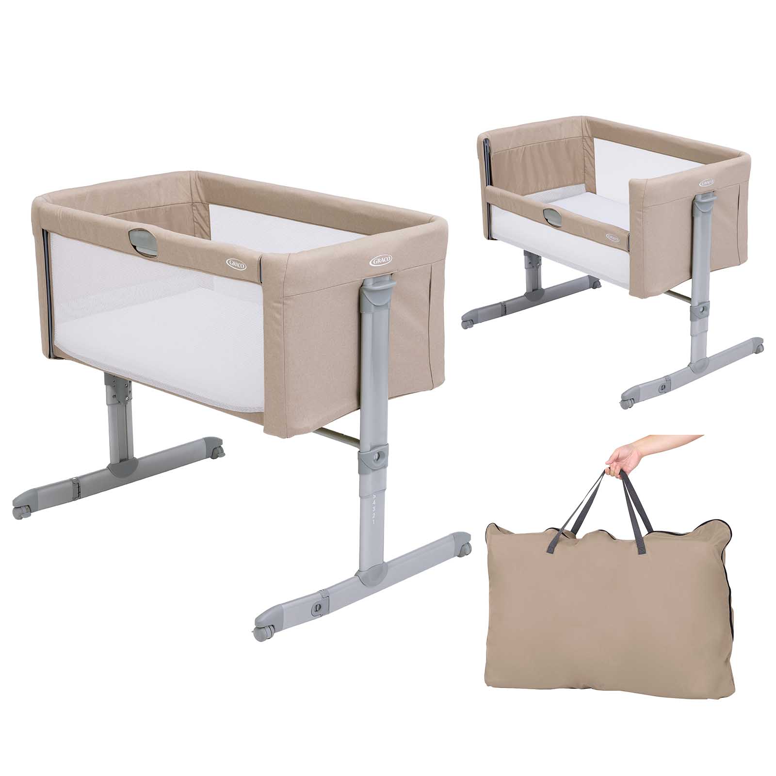 Sweet2sleep Bedside Crib Oatmeal