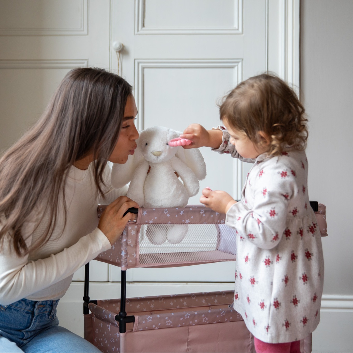 Puggle 4-Piece Grace Duo Twin Dolls Stroller Pushchair with Car