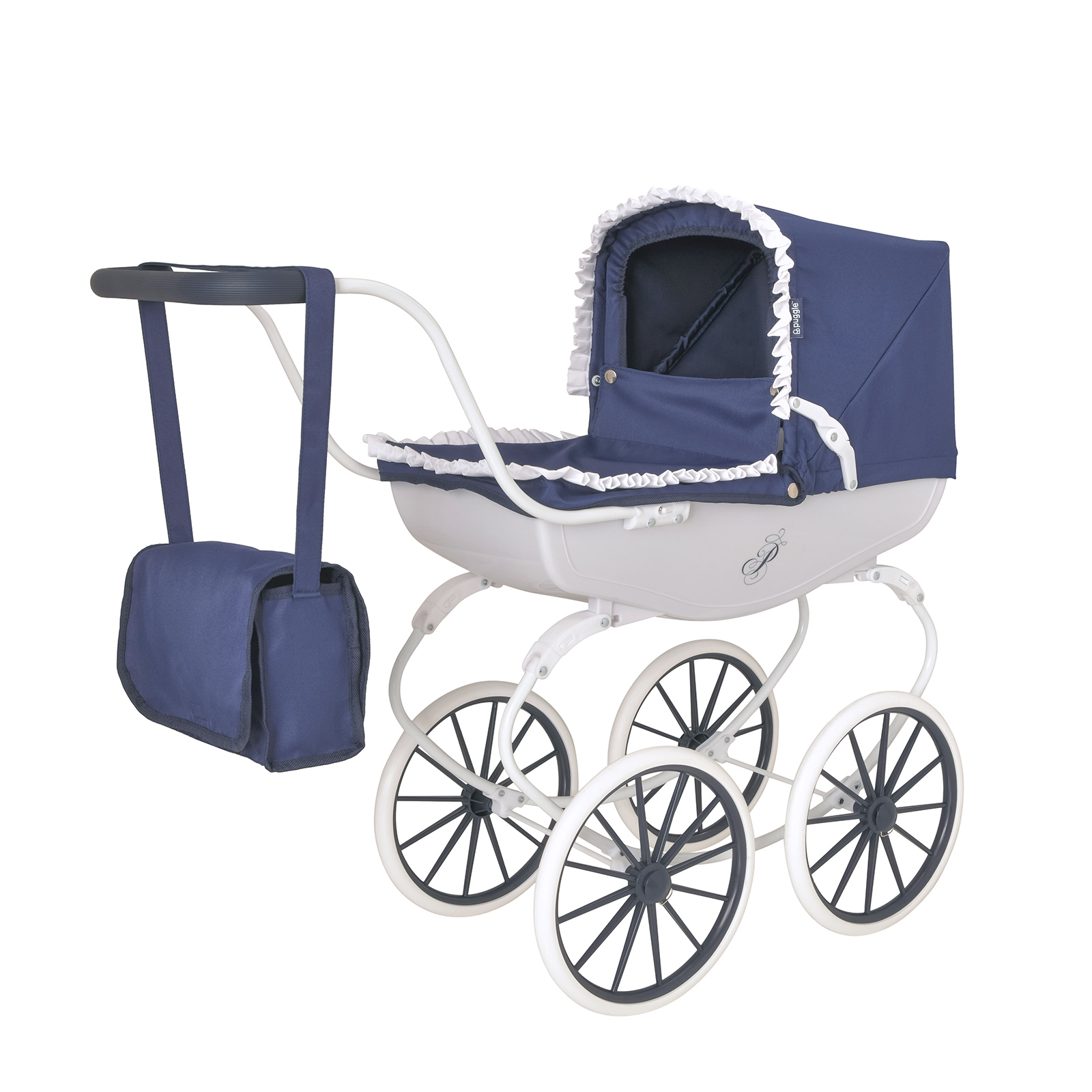 Puggle Vintage Dolls Carriage Pram with Changing Bag Classic Navy 3 7 Years The Nursery Store