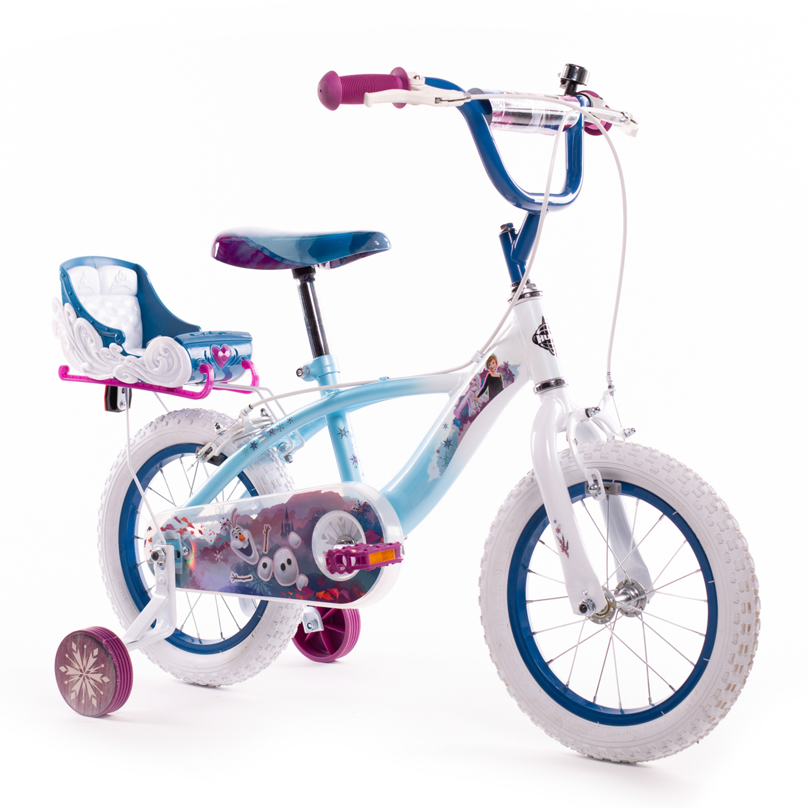 Huffy Disney Frozen 14 Inch Kids Bike (4-6 Years) Sky Blue/White