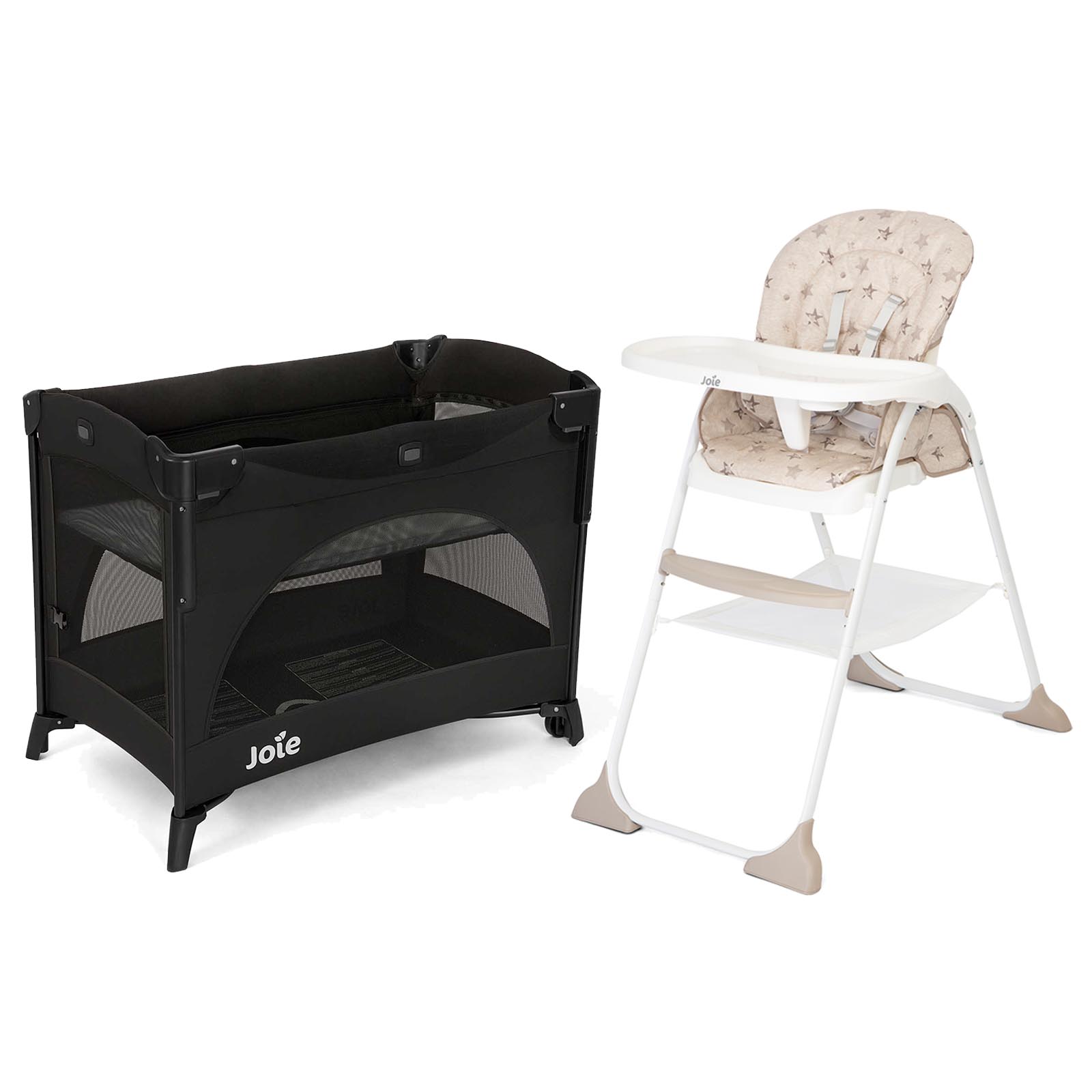 Joie Kubbie Sleep Cot & Mimzy Snacker - Shale/Cosmo Tan | The