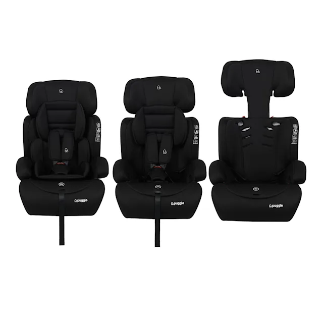 Puggle Maxi Gro Comfort Plus Group123 Eco Car Seat with Infant Insert - Storm Black (9 Months-12 Years)
