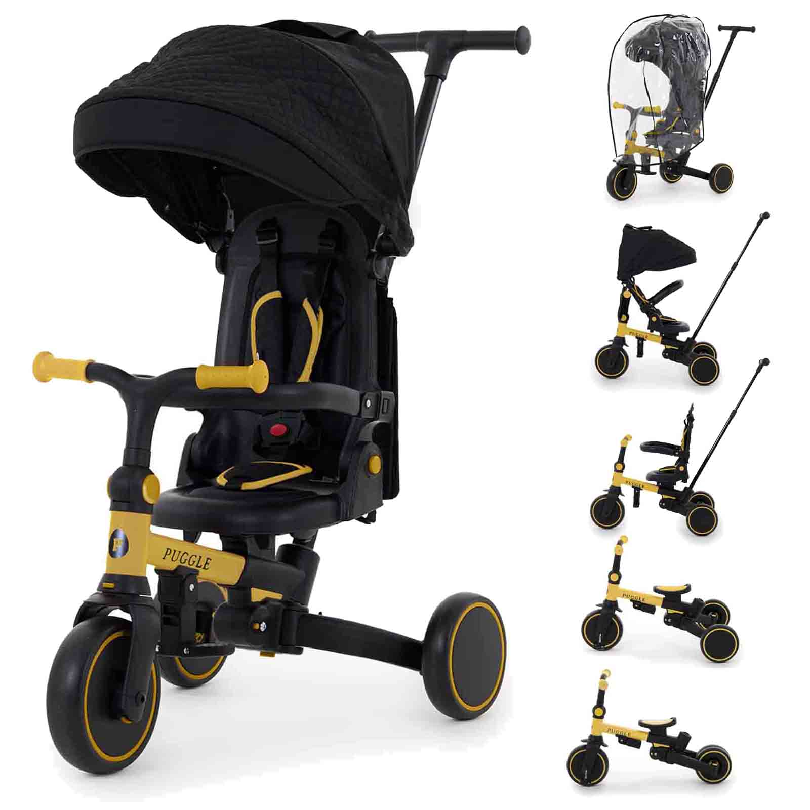 Puggle Spin Lite 6-in-1 Trike & Balance Bike - Yellow | The