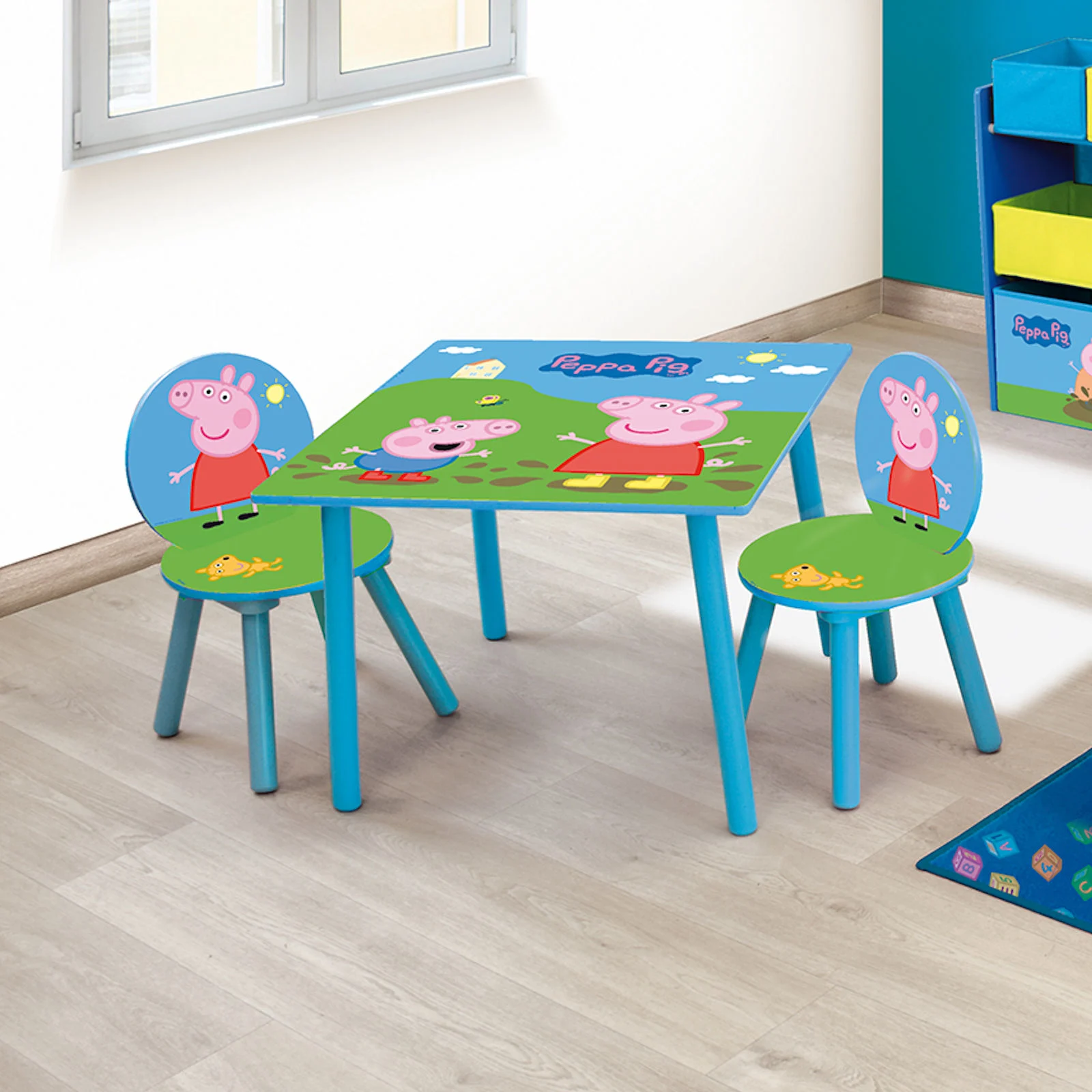 Peppa Pig Wooden Table Chairs Set Yellow The Nursery Store