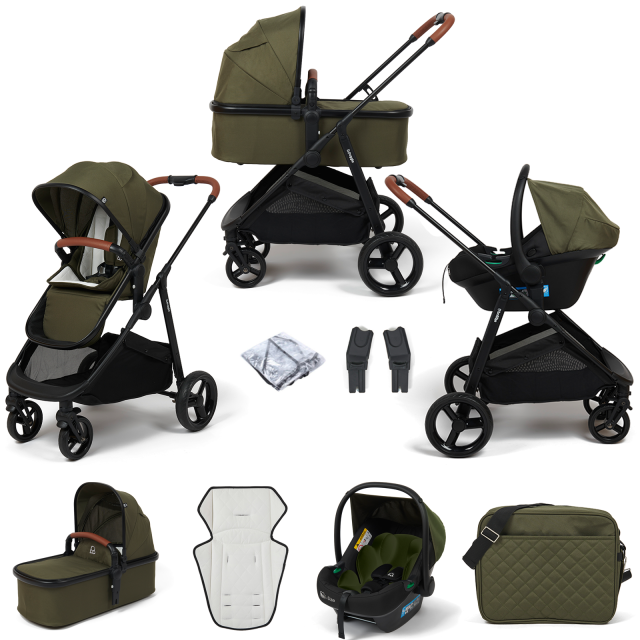 Puggle Monaco XT 3-in-1 i-Size Travel System with Changing Bag - Forest Green