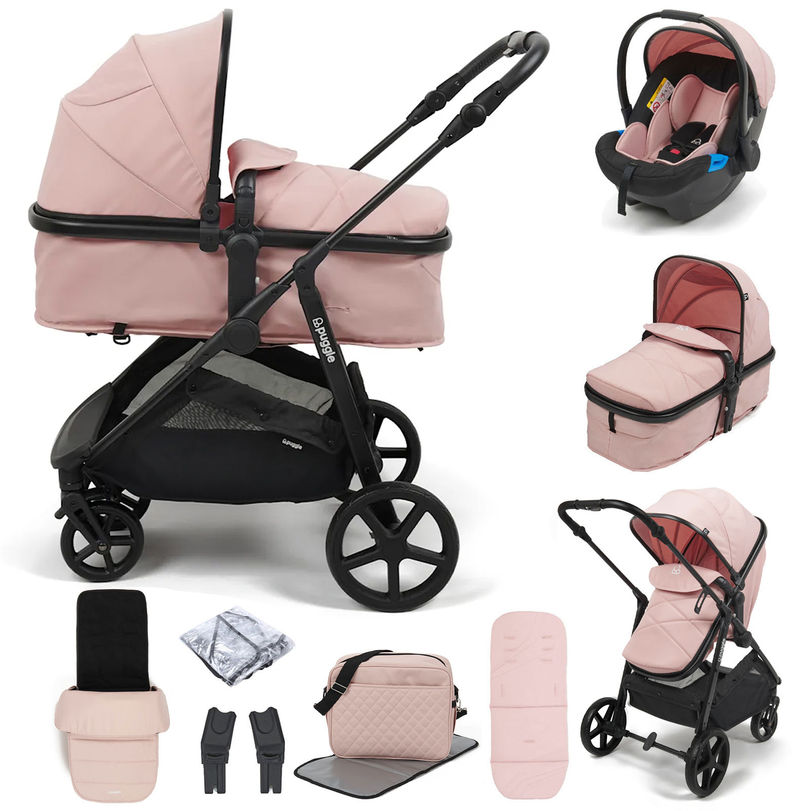 Monaco XT 2 1 Travel System Monaco Footmuff & Changing Bag Blush Pink