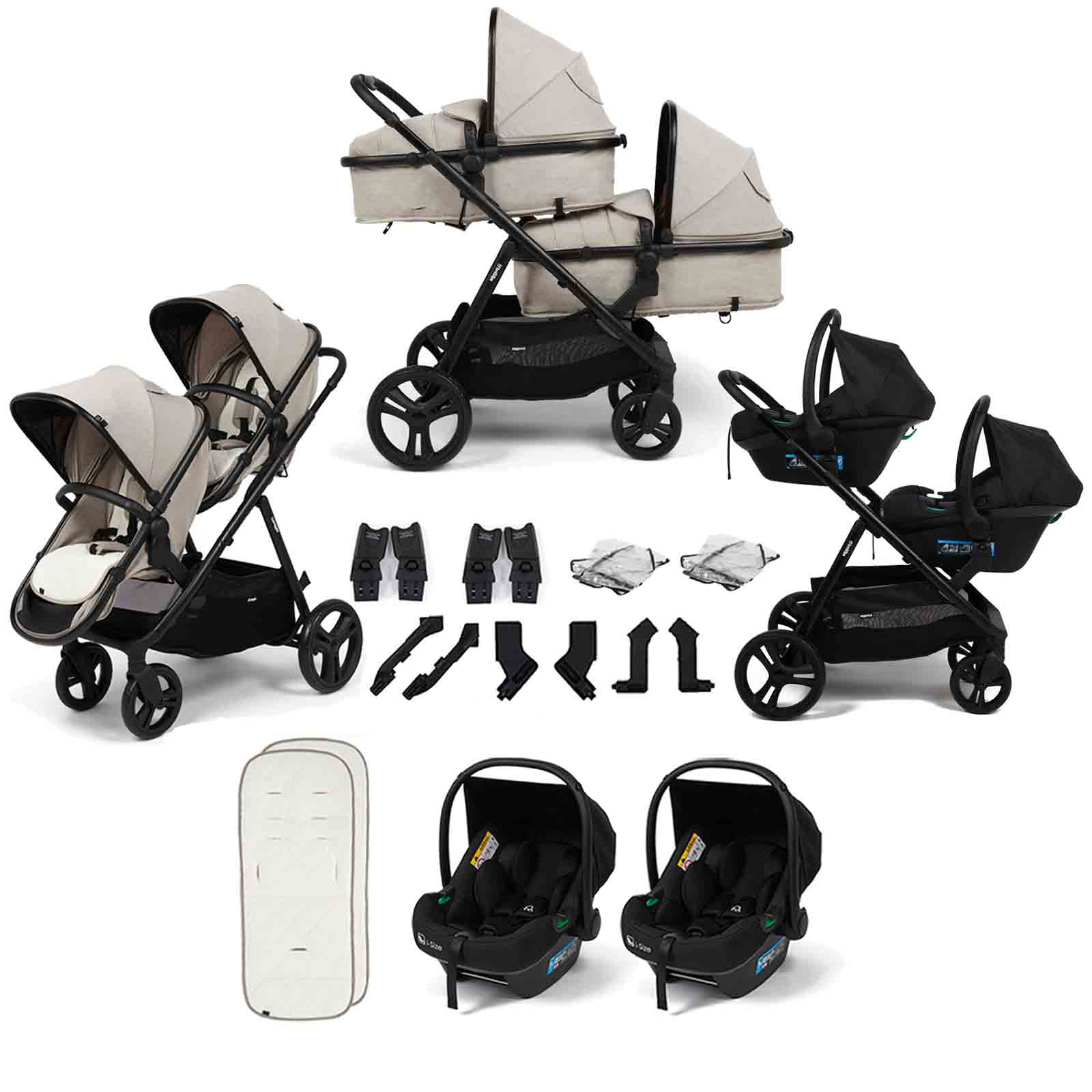Tandem Pushchair Baby Elegance Cupla Duo Twin Travel System Cupla