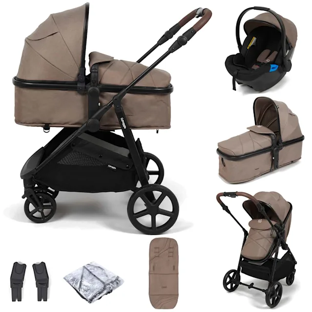 Puggle Monaco XT 2-in-1 Pushchair With Adjustable Handle Travel System - Truffle