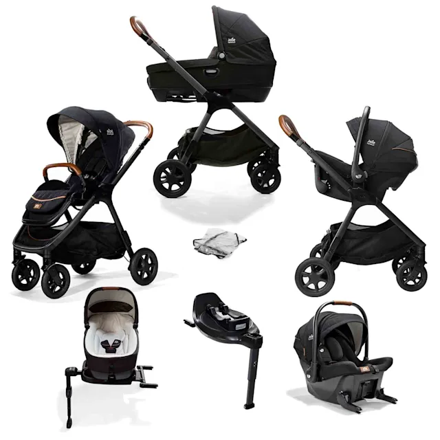 Joie Signature Finiti 4-in-1 Travel System with Calmi R129 Car Cot, R129 Car Seat & ISOFIX I-Base - Eclipse