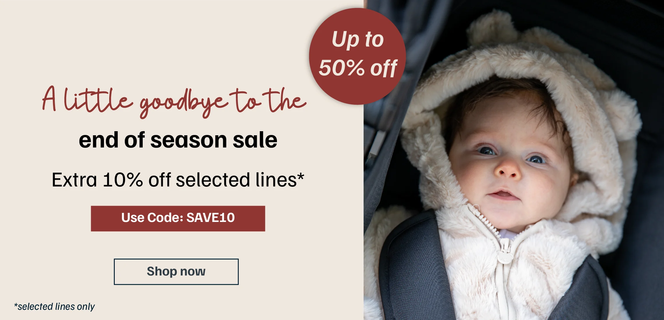 End of Season Sale - Up to 50% Off